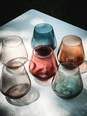 Muti-Color Stemless Wine Glasses Set of 6