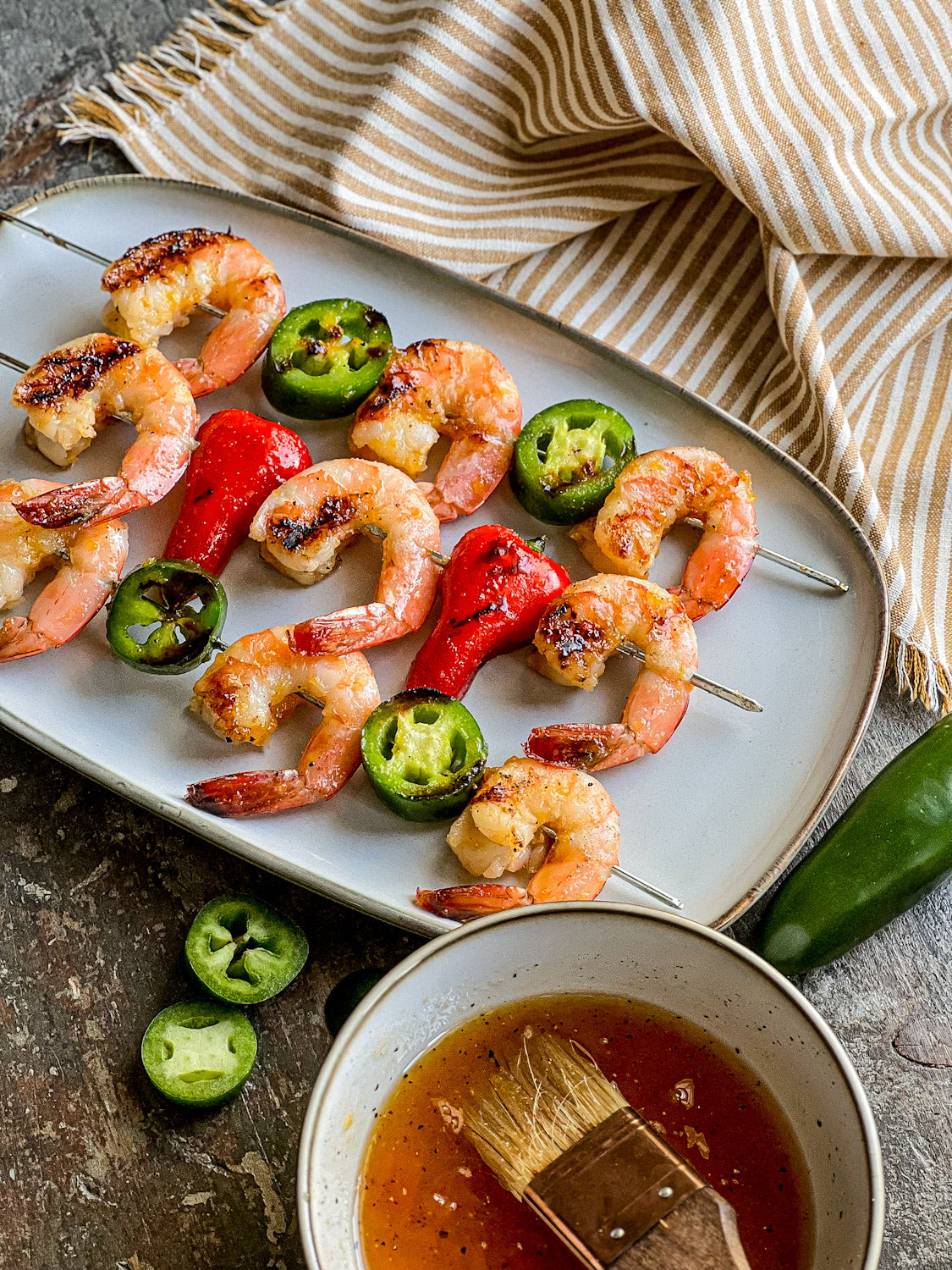 Drunken Peach Glazed Shrimp