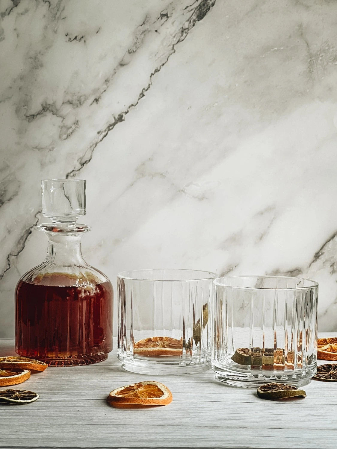 Etched Tumbler & Decanter Set