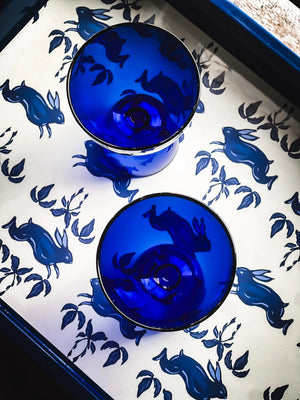 Mondrian Blue Cocktail Glass