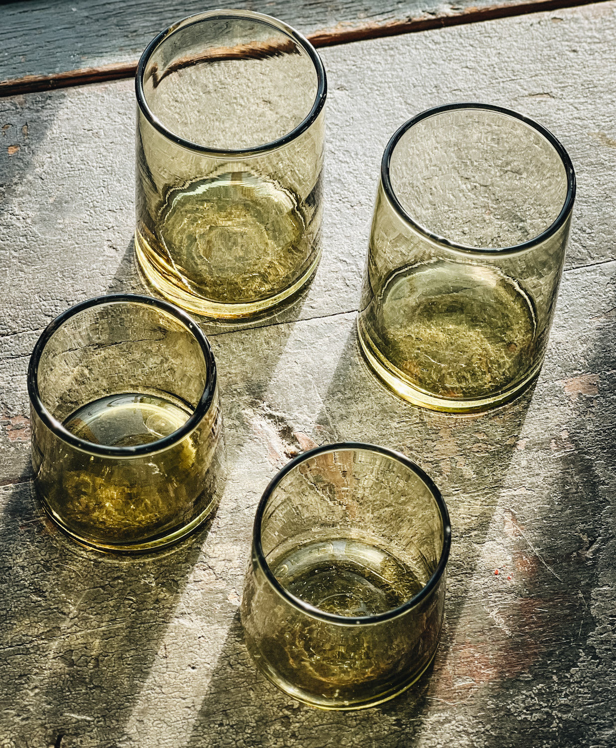 Recycled Retro Glass Tumblers Set of 4