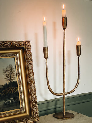 Primitive Brass Candelabra