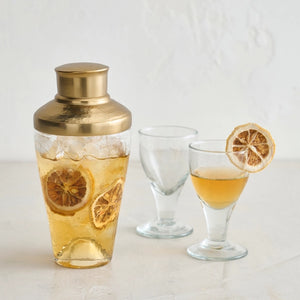 Glass & Brass Cocktail Shaker