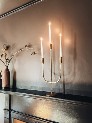 Primitive Brass Candelabra