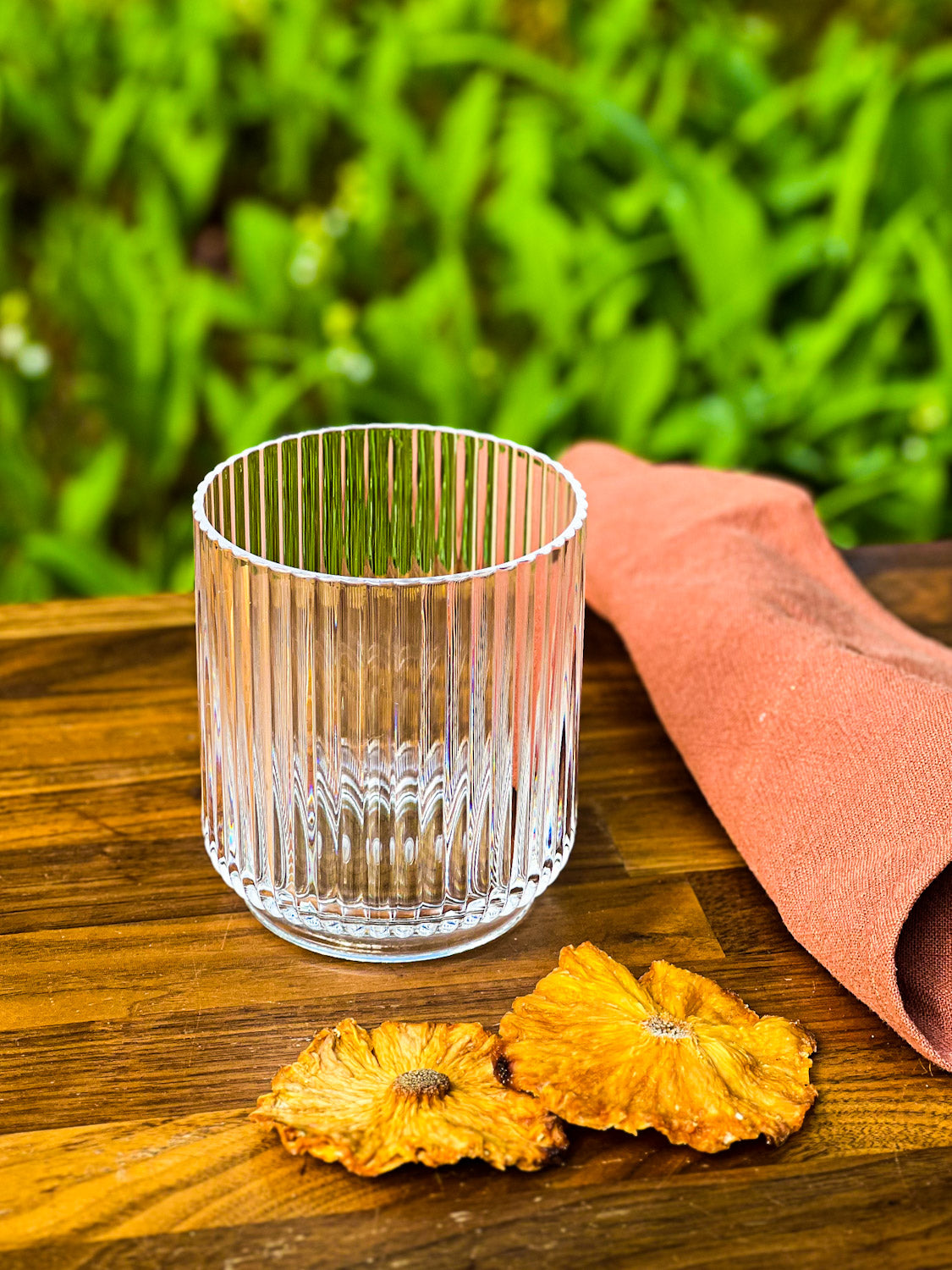 Ribbed Stackable Outdoor Double Old Fashioned Glass