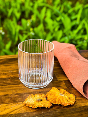 Ribbed Stackable Outdoor Double Old Fashioned Glass