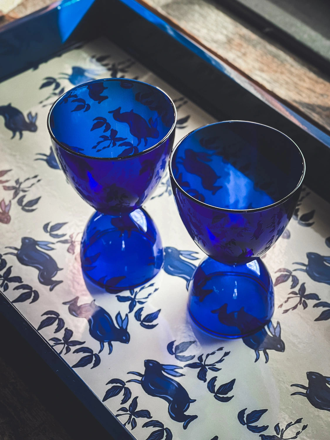 Mondrian Blue Cocktail Glass