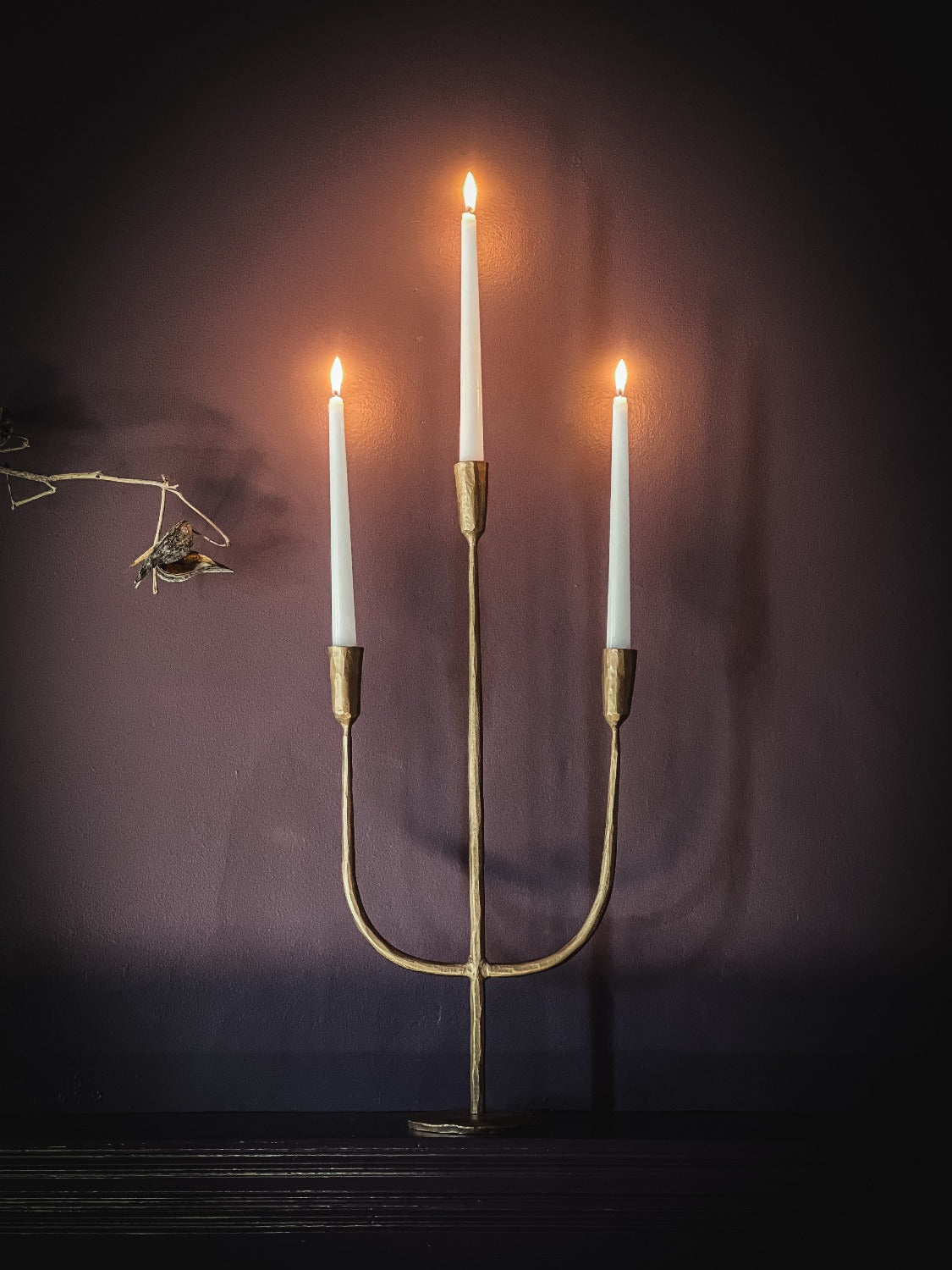 Primitive Brass Candelabra