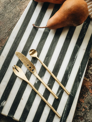 Matte Brass Appetizer Serving Set