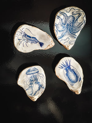 Oyster Shell Magnets, Set of 4