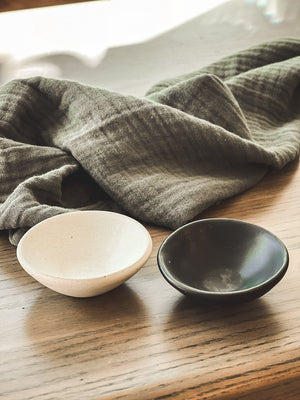 Primitive Stoneware Pinch Bowl