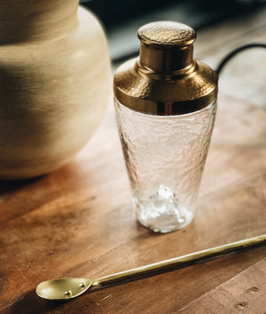 Glass & Brass Cocktail Shaker