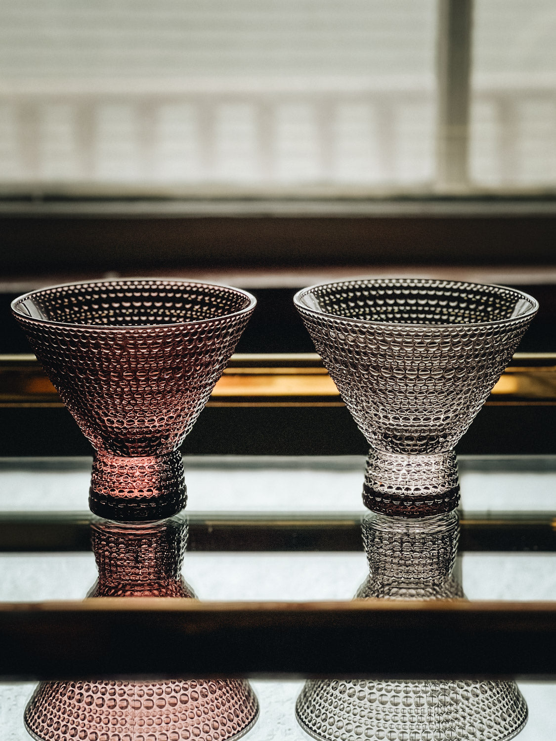 Multicolor Hobnail Martini Set of 6