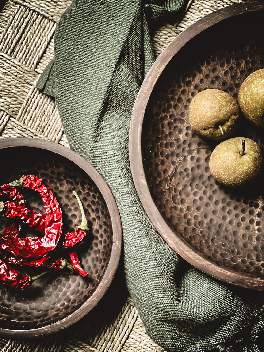 Hammered Handmade Wooden Bowls