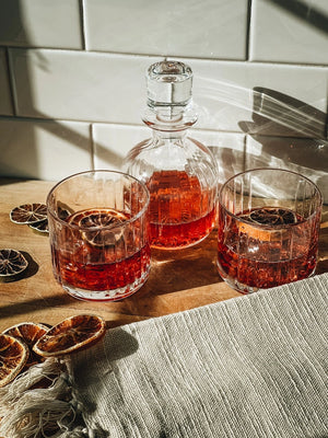Etched Tumbler & Decanter Set