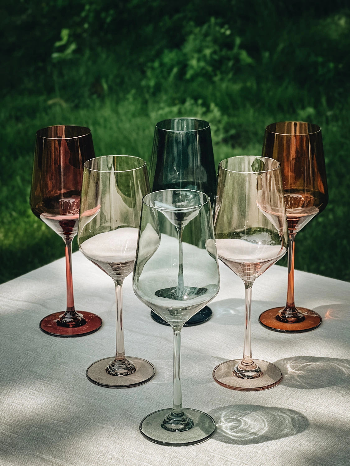 Colored shop wine glasses