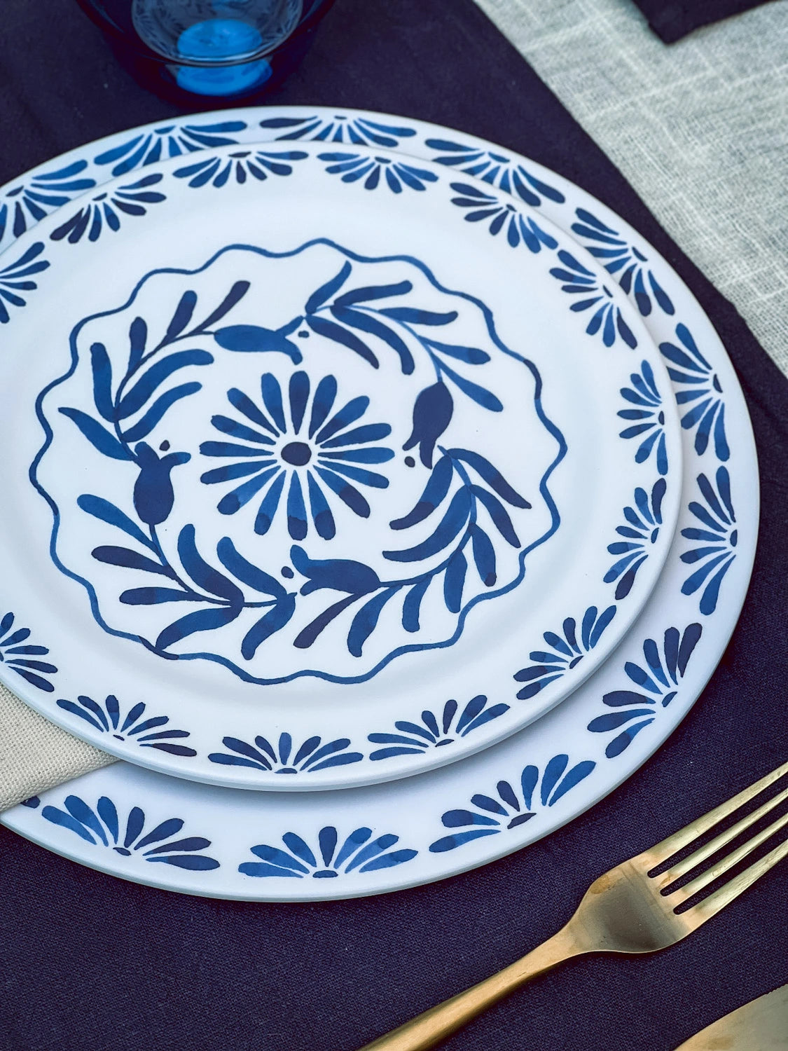 Indigo Garden Salad Plate