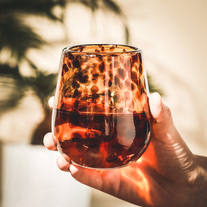 Tortoiseshell Stemless Wine Glass