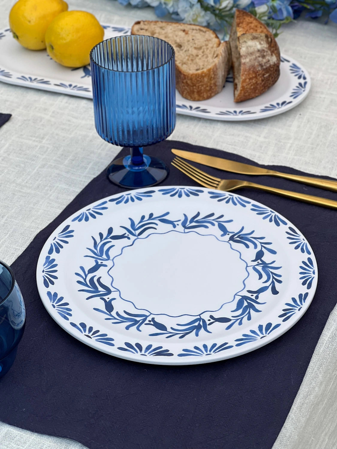 Indigo Garden Outdoor Dinner Plate Hither Lane