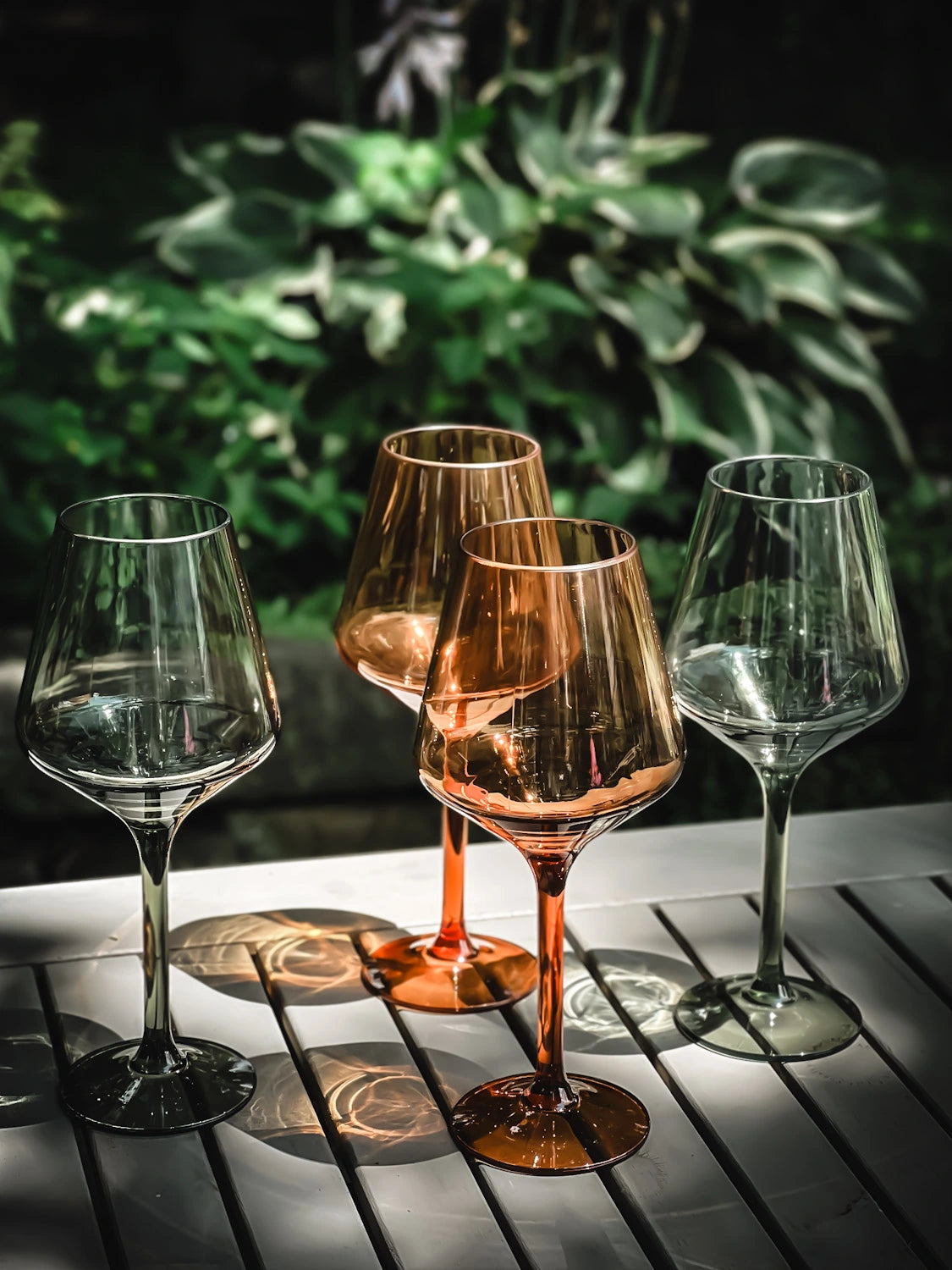 Estelle Colored Glass - Stemware Wine Glasses - Set of 6 Grey Smoke