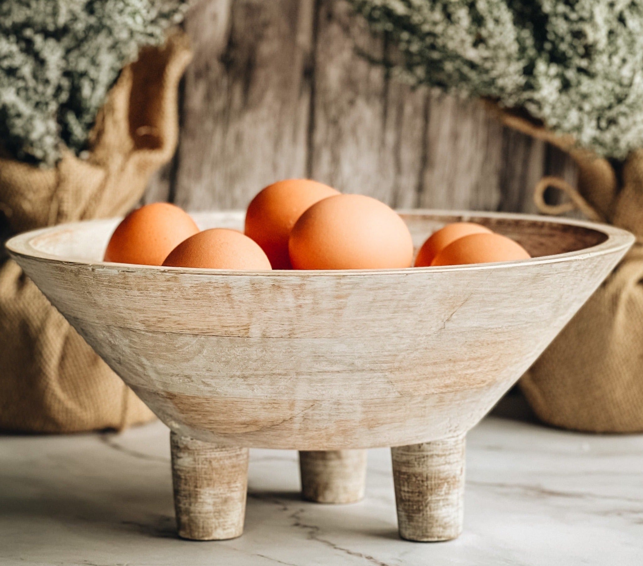 Wooden Footed Bowl