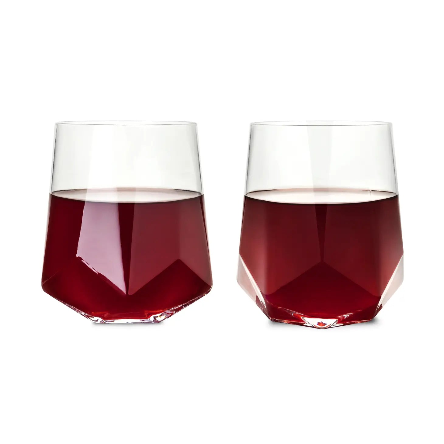 Facet Stemless Wine Glasses Set of 2