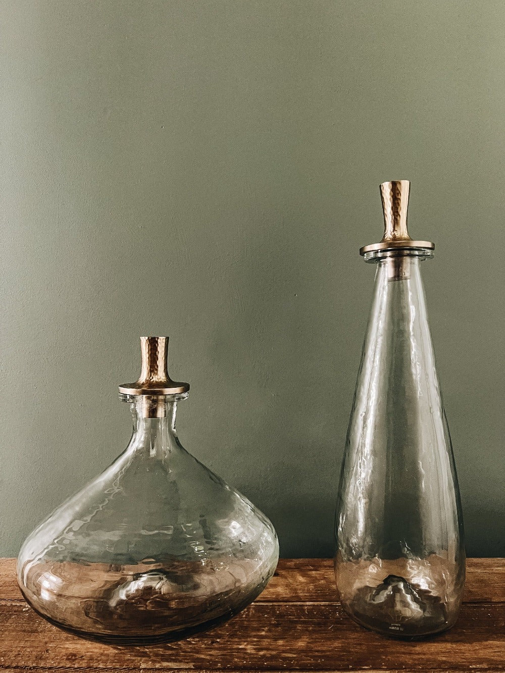 Tall and short round Retro Decanter