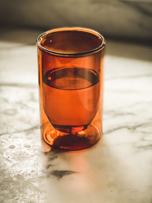 Amber Hot and Cold Glass