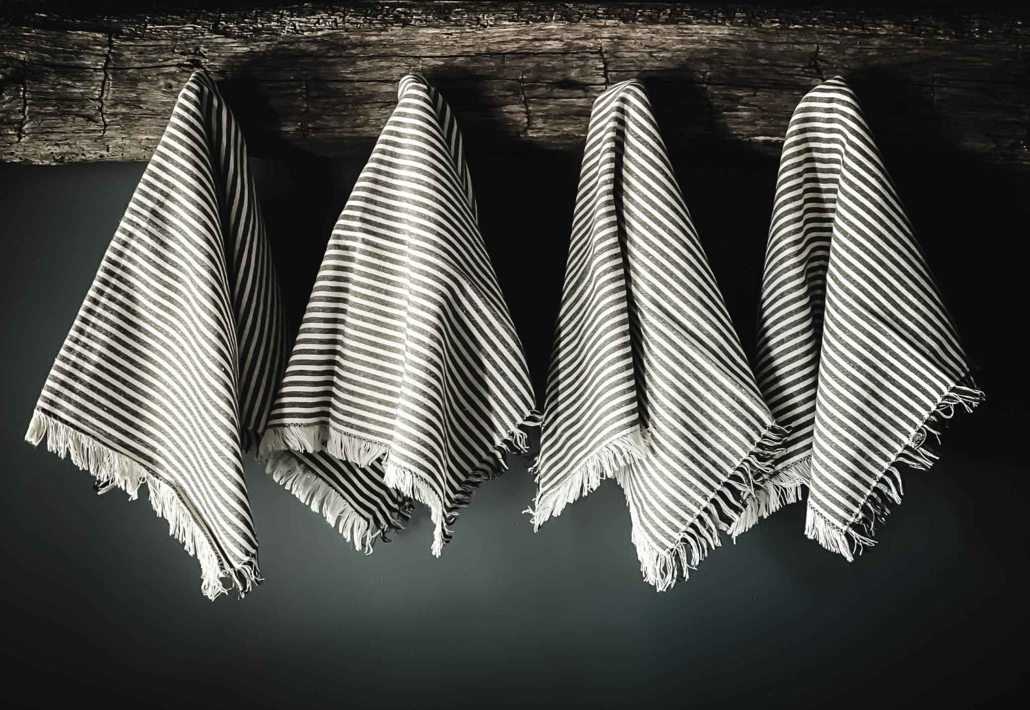 Striped Recycled Cotton Napkin Set of 4