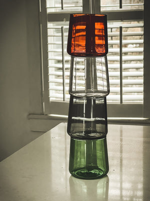 Colored glass tumbler set