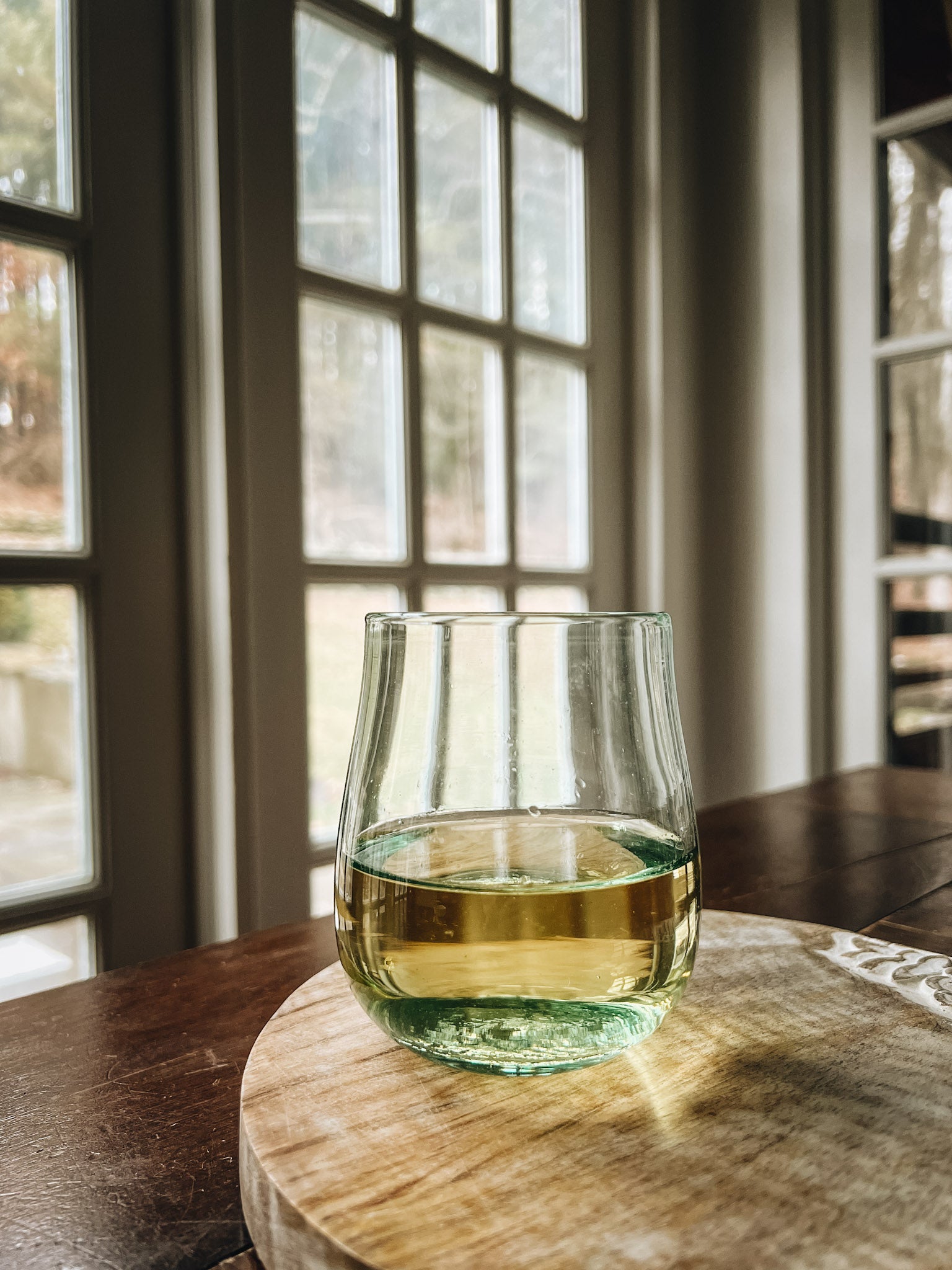Stemless Recycled White Wine Glass