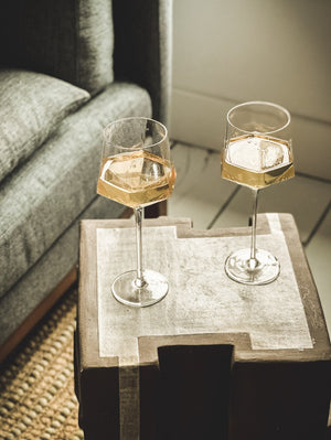 Tall Faceted Wine Glasses